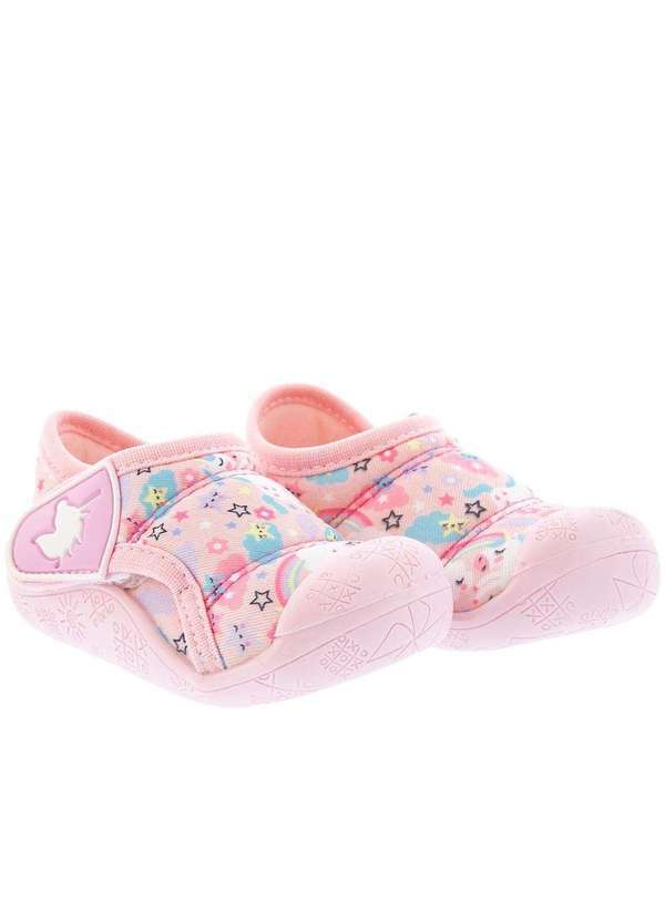Gabrielinha - Tênis Infantil Gabrielinha Casual Recortes Tecido Unicórnios Rosa Rosa