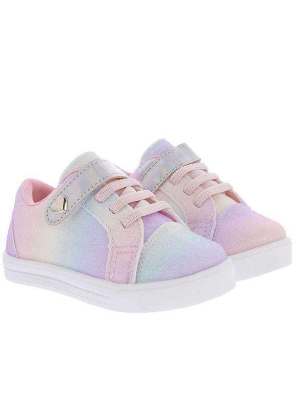 Gabrielinha - Tênis Infantil Gabrielinha Tira Holográfica Tie Dye Glitter Color Colorido