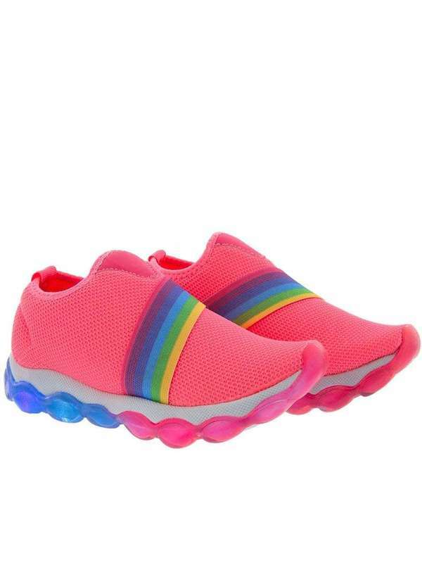 Liberte Kids - Tênis Infantil Liberte Kids Tecido Led Rosa Pink