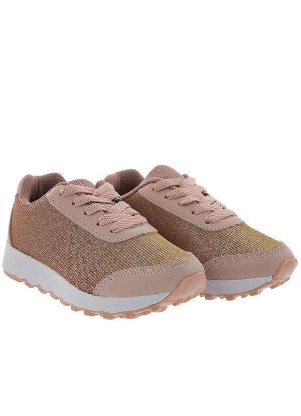 Liberte Kids - Tênis Liberte Kids com Recortes Lurex Nude Nude