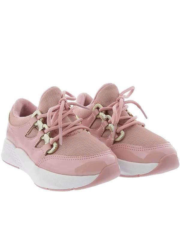 Molekinha - Tênis Molekinha Detalhe Corrente Verniz Rosa Rosa