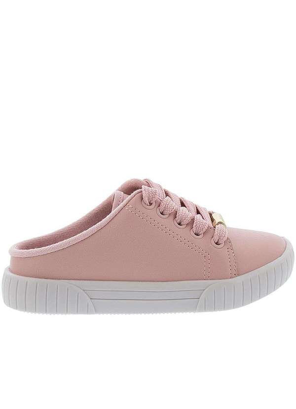 Molekinha Tênis Mule Infantil Molekinha com Detalhe em Pespontos Rosa Rosa