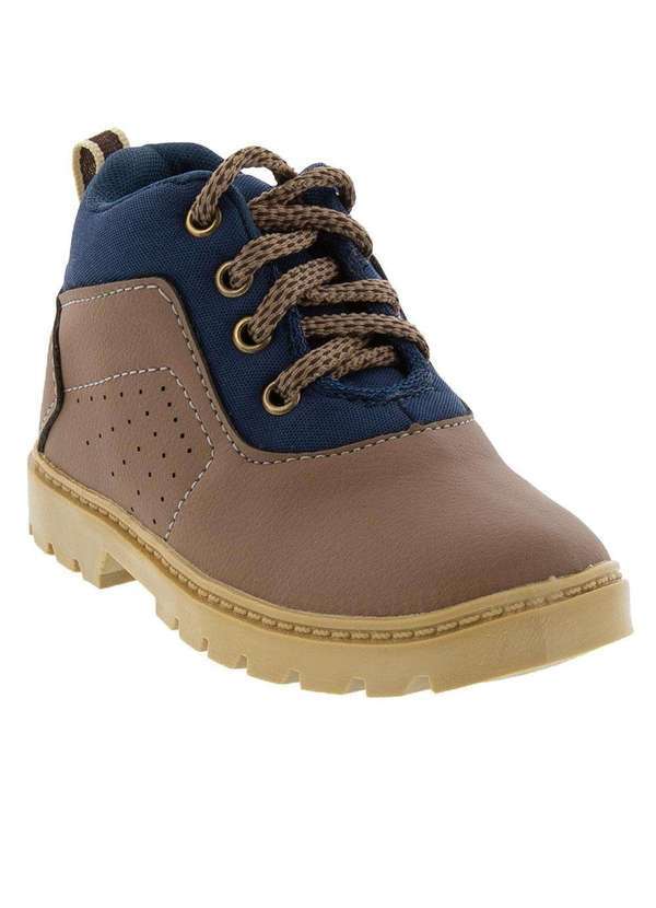 Cross Road Kids - Bota Coturno Infantil Cross Road Kids Detalhe Perfuros Marrom Marrom