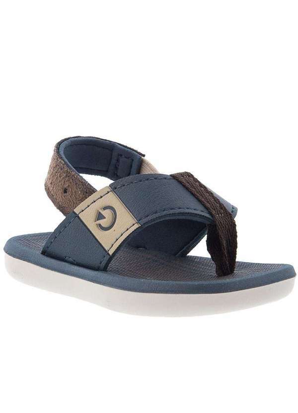 Cartago - Chinelo Infantil Cartago Mini Camurça Marinho Azul