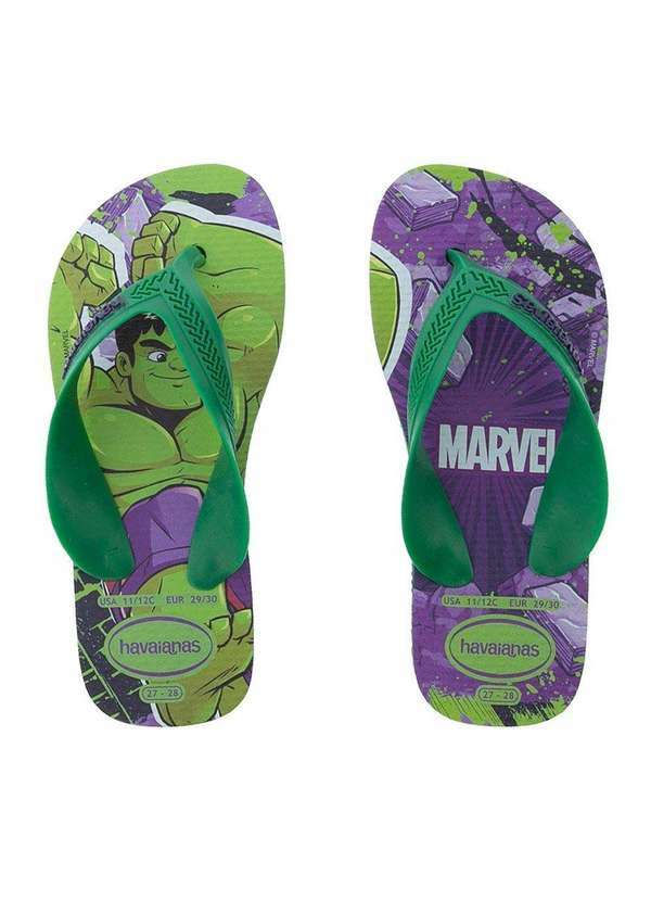 Havaianas - Chinelo Infantil Havaianas Max Marvel Hulk Verde Verde