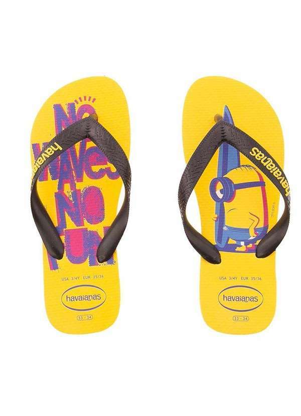 Havaianas - Chinelo Infantil Havaianas Minions Preto Amarelo