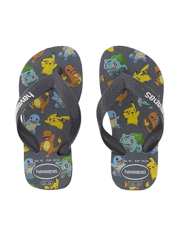 Havaianas - Chinelo Infantil Havaianas Top Pokémon Cinza Grafite