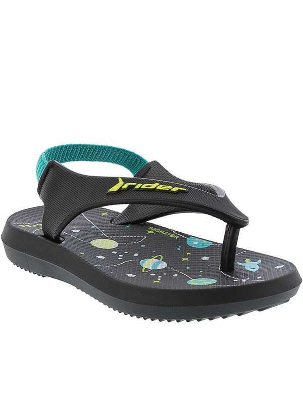 Rider - Chinelo Rider Infantil Foguete Preto Preto