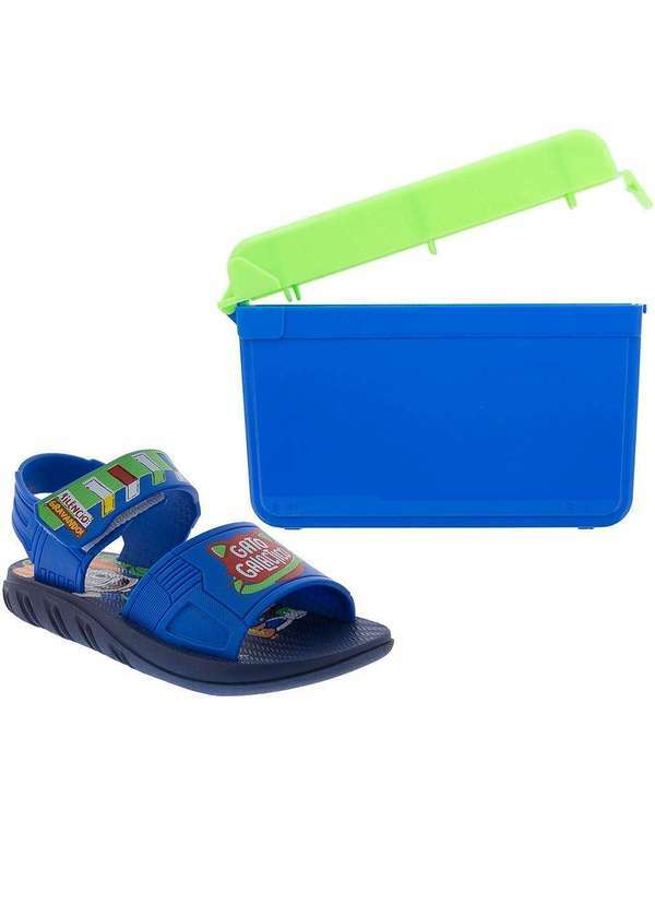 Grendene - Sandália Gato Galáctico Azul com Brinde Kit Youtuber Azul