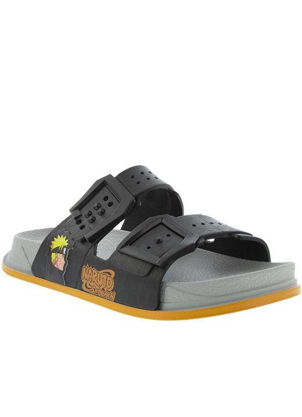 Grendene Kids - Sandália Infantil Naruto Shippuden Flatform Preto Cinza