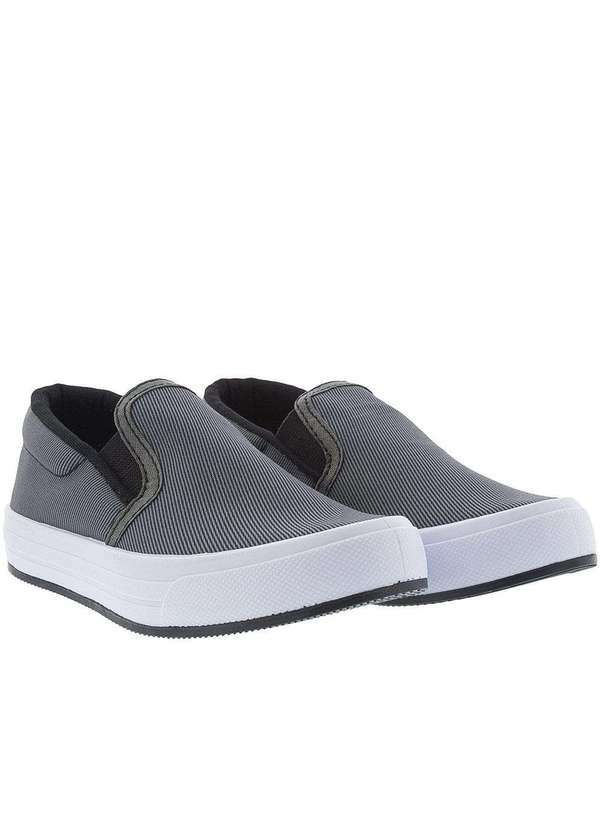 Vertus - Slip On Infantil Vertus Pespontos Tecido Grafite Cinza