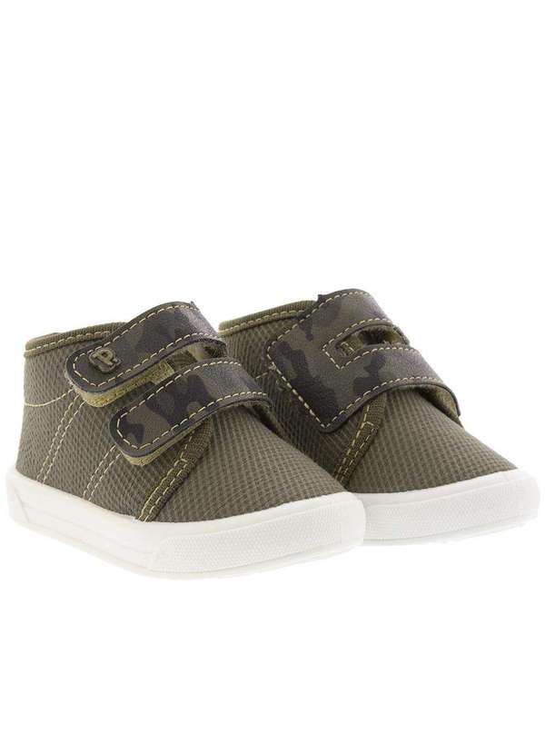 Tênis Cano Alto Infantil Pimpolho Camuflado Verde Militar Verde