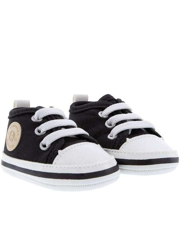 Pimpolho - Tênis Infantil Pimpolho Casual Cano Alto Tecido Preto Preto