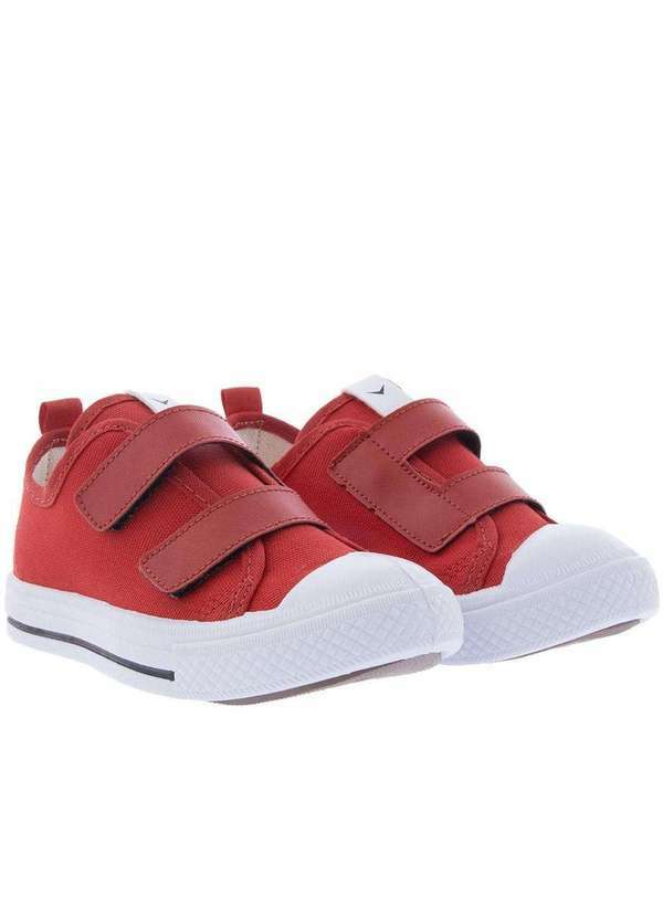 Vertus - Tênis Infantil Vertus Tiras Tecido Vermelho Vermelho