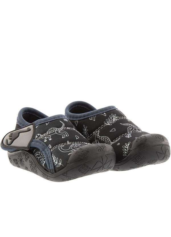 Vertus - Tênis Vertus Baby Cuty Dinossauros Tecido Preto Preto