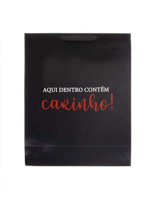 Stz - Embalagem Grande Stz Sacola Aqui Dentro Contém Carinho Preto Colorido