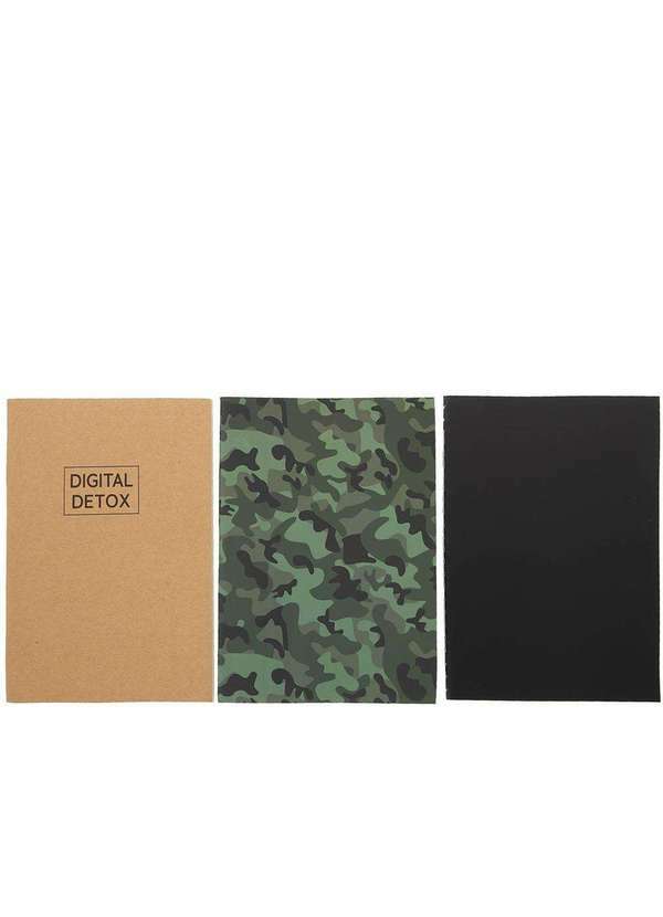 Stz - Kit Três Cadernos Stz Camuflado Color Colorido