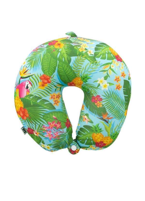 Stz - Almofada de Pescoço Stz Floral Arara Azul Colorido