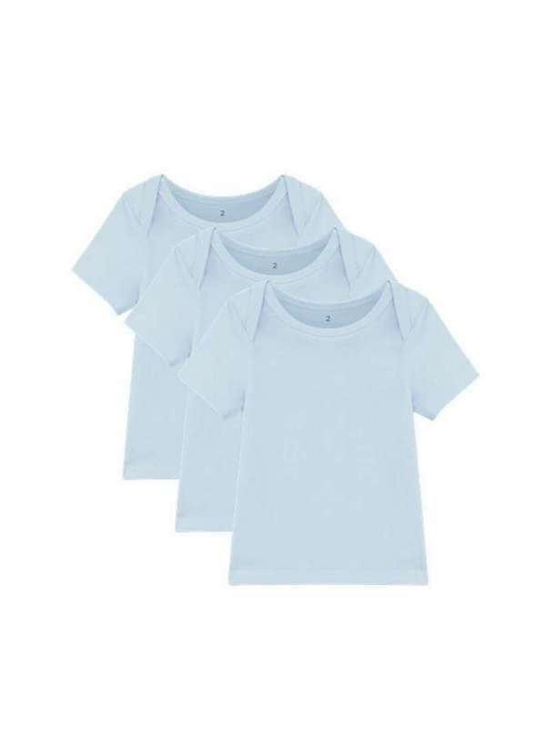 Basicamente - Kit 3 Camisetas Manga Curta Bebê Azul
