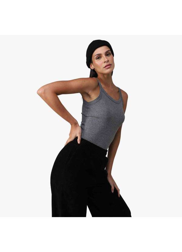 Basicamente - Regata Feminina Anti Odor Mescla Escuro