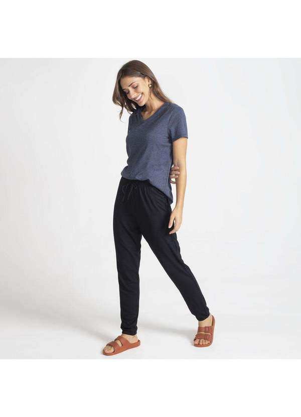 Basicamente - Calça Pijama Feminina Preto 3