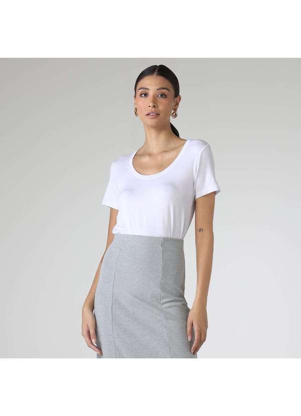 Basicamente - Camiseta Masculina Modal Premium Tech Branco