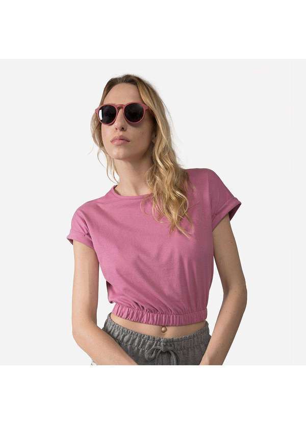 Basicamente - Cropped Elástico Algodão Premium Feminino Roxo Purpura