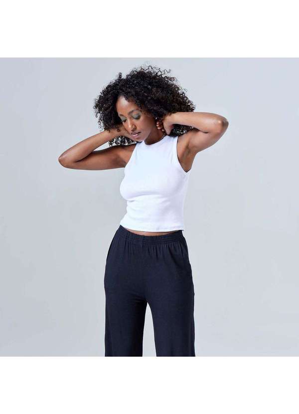 Basicamente - Cropped Ribana Tech Anti Odor Feminino Branco