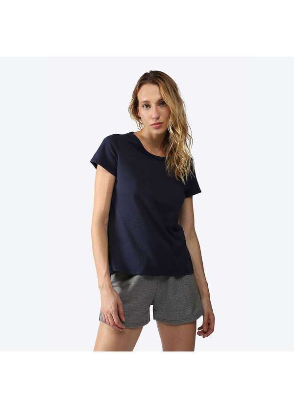 Basicamente - Camiseta Feminina Anti Odor Tech Azul Marinho