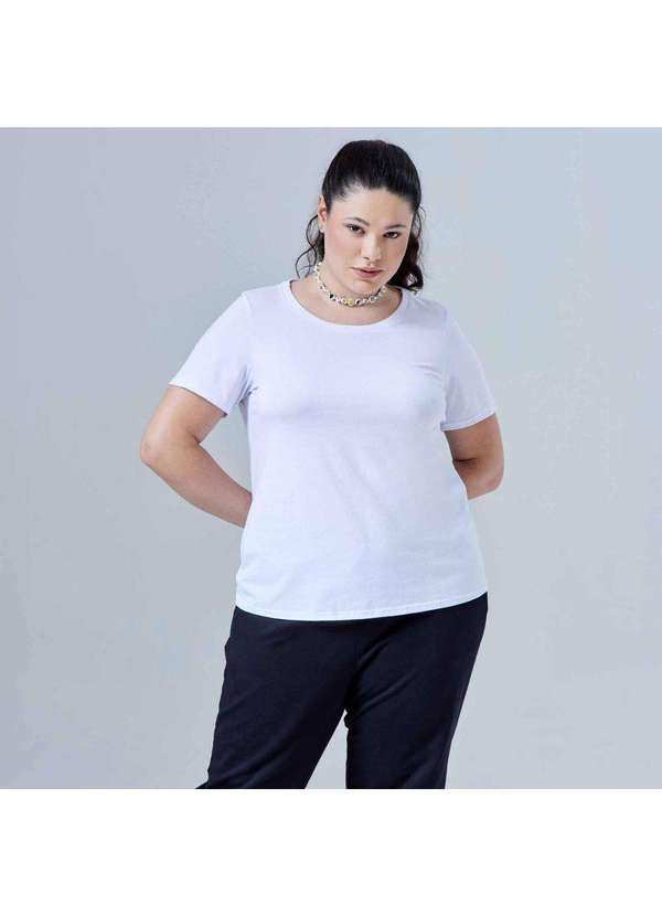 Basicamente - Camiseta Feminina Plus Anti Odor Branco