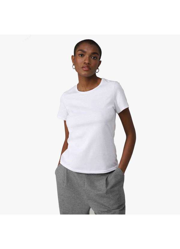 Basicamente - Camiseta Feminina Slim Anti Odor Tech Branco