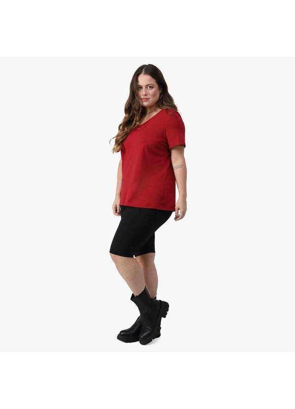 Basicamente - Camiseta Feminina Slim Plus Anti Odor Tech Vermelho Escarlate 2