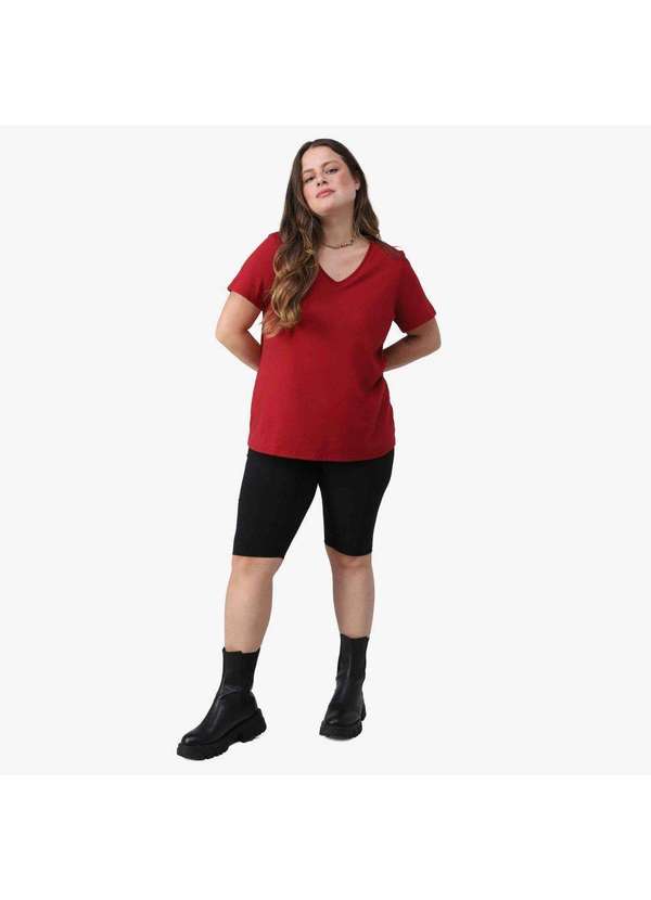 Basicamente - Camiseta Feminina Slim Plus Anti Odor Tech Vermelho Escarlate 3