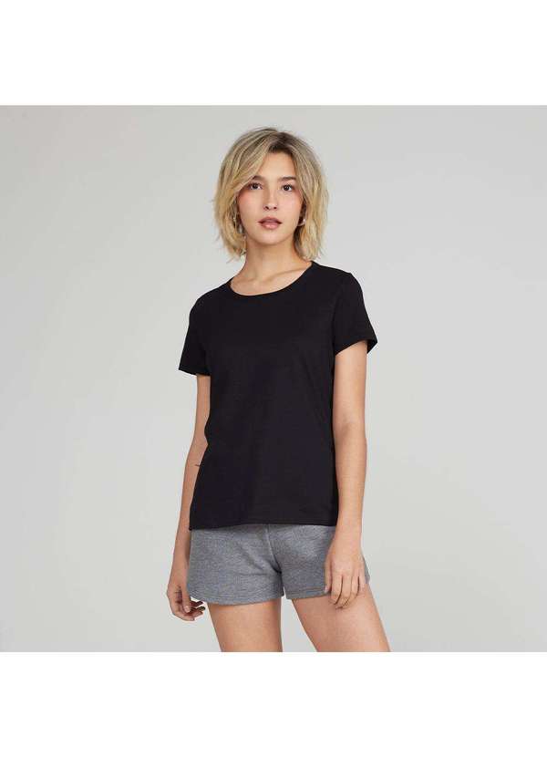 Basicamente - Camiseta Feminina Impermeável Tech Preto 2