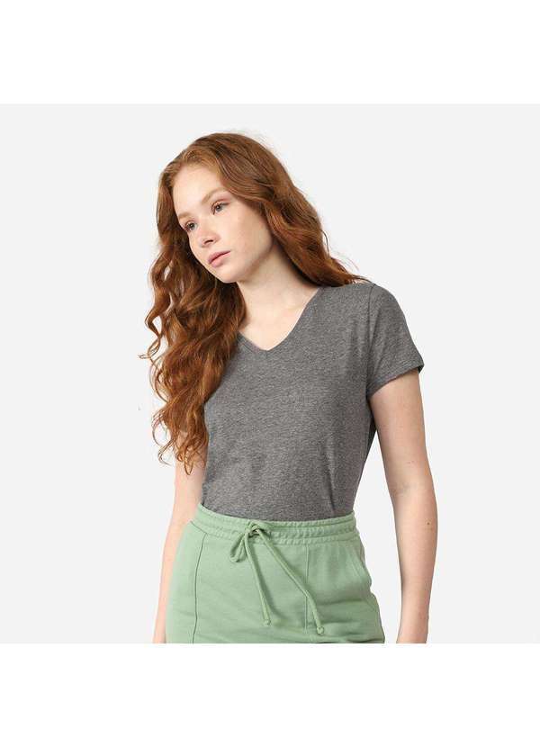 Basicamente - Camiseta Feminina Impermeável Tech Mescla Escuro