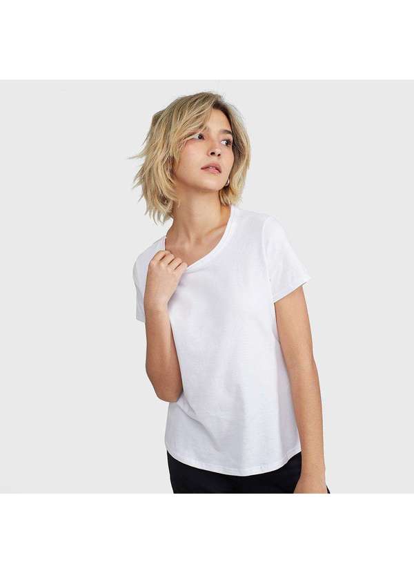 Basicamente - Camiseta Feminina Modal Tech Branco