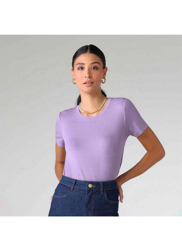 Basicamente - Camiseta Feminina Modal Premium Tech Lilás