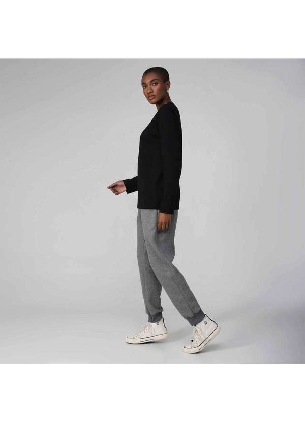 Basicamente - Camiseta Feminina Manga Longa Uv Preto 4