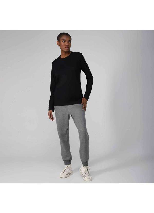 Basicamente - Camiseta Feminina Manga Longa Uv Preto 5