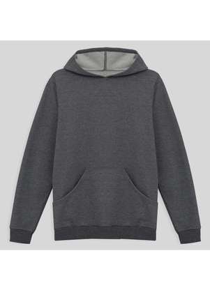 grey funnel neck moletom com capuz