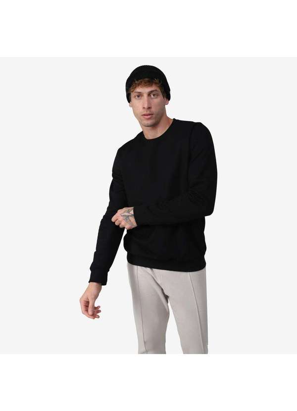 Basicamente - Blusão de Moletom Impermeável Tech Preto