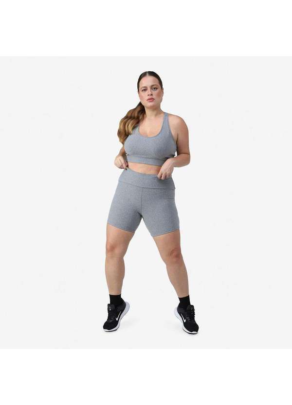 Basicamente - Shorts New Life Tech Performance Mescla Escuro