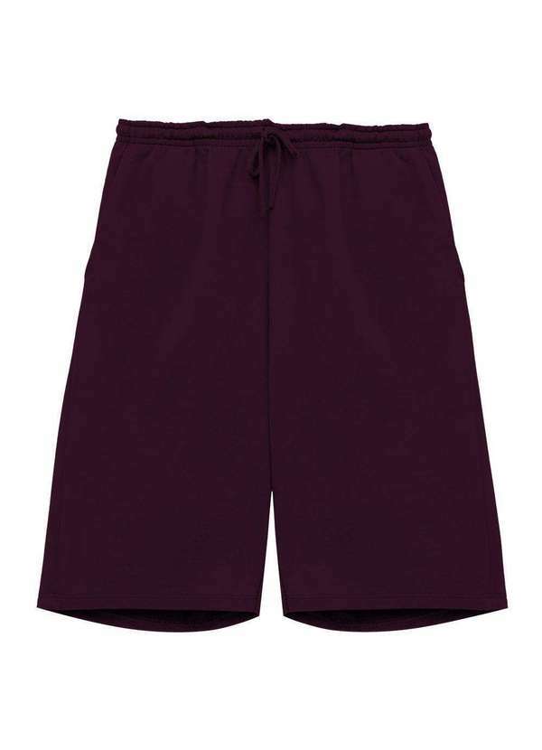 Basicamente - Bermuda Moletom Leve Masculina Wine