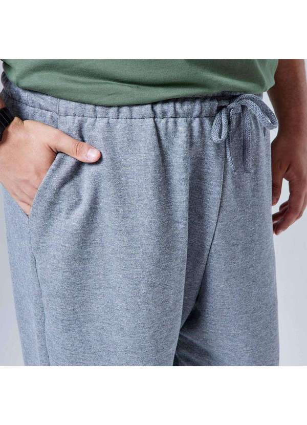 Basicamente - Calça Jogger Moletom Tech Impermeável Plus Masculina Mescla Escuro 4
