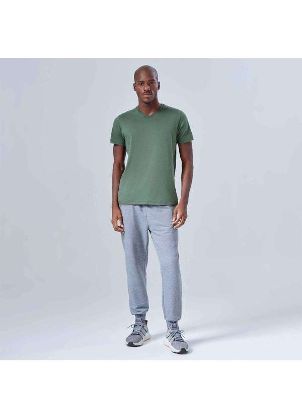 Basicamente - Calça Jogger Moletom Tech Impermeável Mescla Escuro