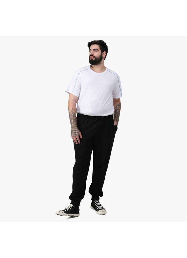 Basicamente - Calça de Moletom Masculina Impermeável Jogger Tech Preto