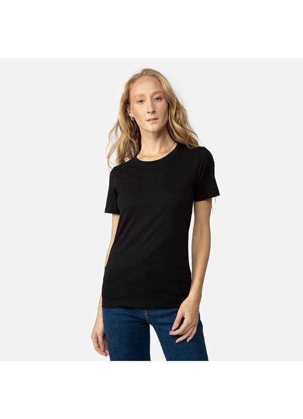 Basicamente - Camiseta Pima Feminina Preto
