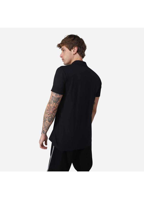 Basicamente - Camisa Polo Tech Anti Odor Masculina Preto 3