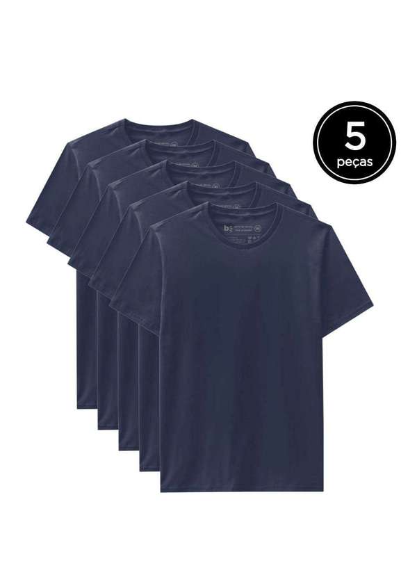 Basicamente - Kit 5 Camisetas Masculinas Impermeável Tech Azul Marinho 3