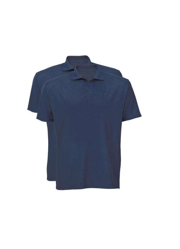 Basicamente - Kit de 2 Camisas Polo Masculinas Azul